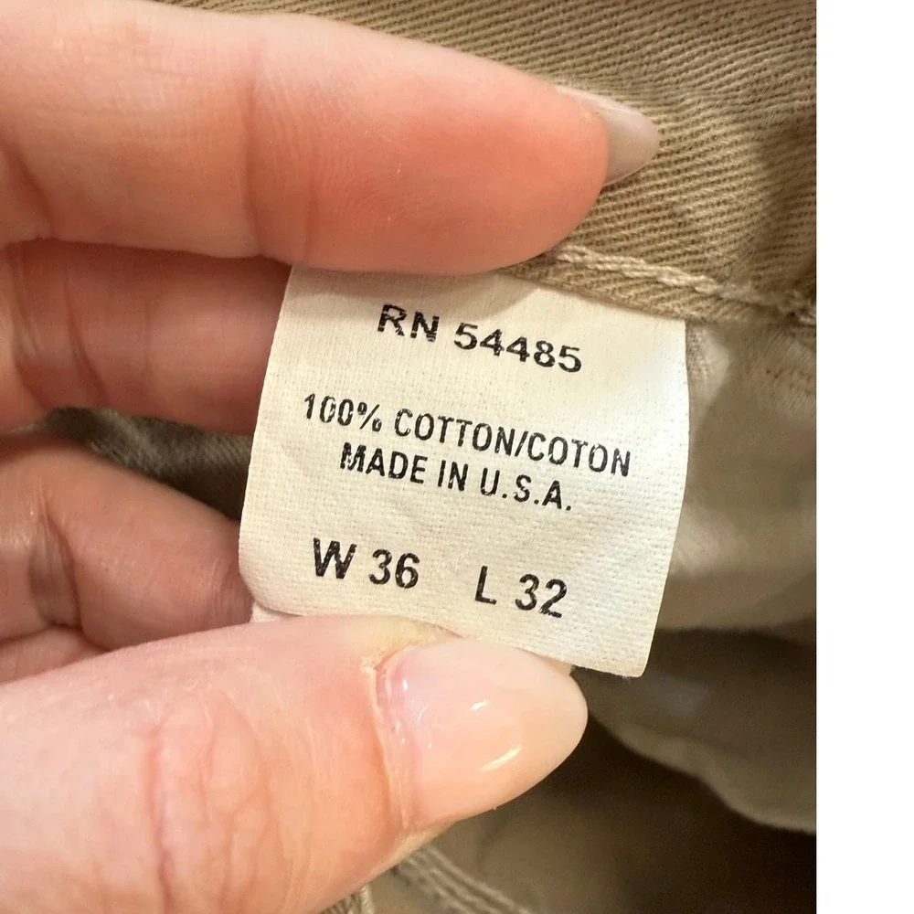 Vtg Y2K‎ American Eagle Dungarees Workwear Carpenter Pant Men 36x32 Khaki Baggy